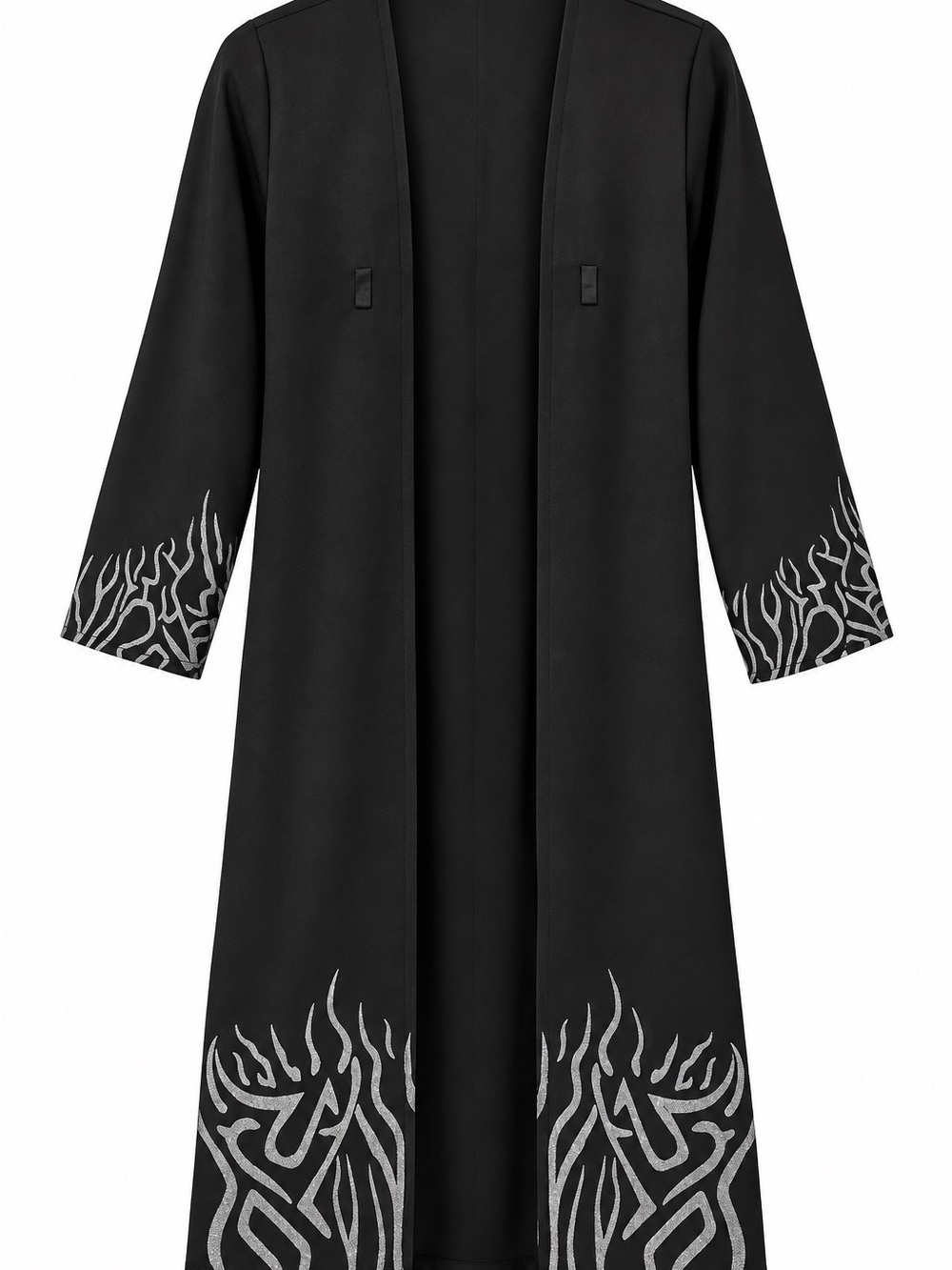 Kids Black Flame-Trim Halloween Robe Costume